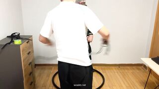 飞天小妹柚子，胶衣极限20磅承压吊缚，多种元素，这种感觉太对了