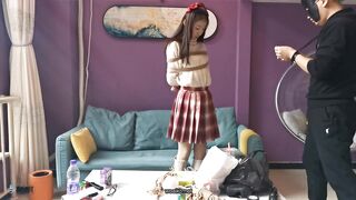 采文 日式紧缚驷马长靴挠痒TK白棉袜鞭打(1)